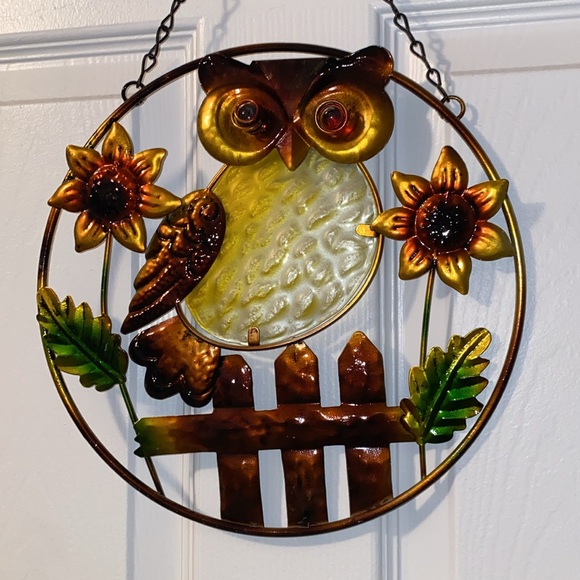 Floral Owl Hanging Decor - Picture 1 of 2